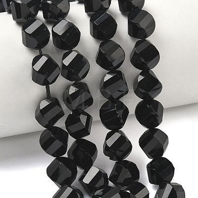 Natural Black Onyx Beads Strands G-C267-B10-1