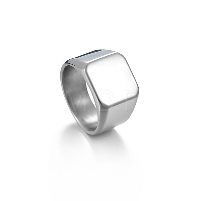 Square Titanium Steel Finger Rings WGB1DFB-20-1