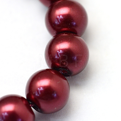 Baking Painted Pearlized Glass Pearl Round Bead Strands X-HY-Q330-8mm-39-1