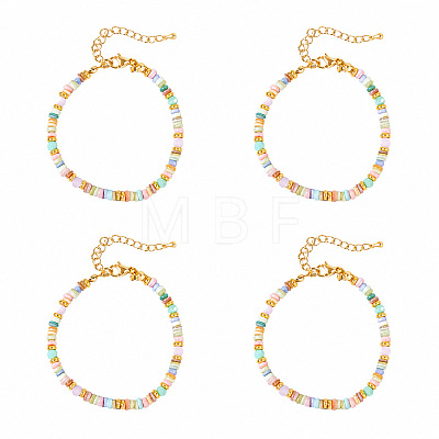 Bohemian Dyed Natural Shell Heishi Beaded Bracelet Sets MF5991-7-1
