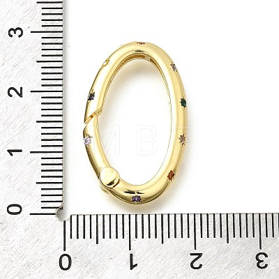 Brass Micro Pave Cubic Zirconia Spring Gate Rings KK-Z093-04G-1