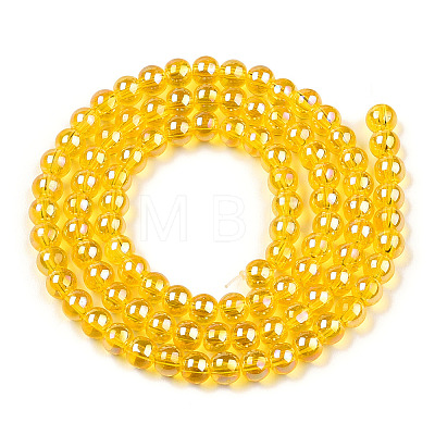 Electroplate Transparent Glass Beads Strands GLAA-T032-T4mm-AB11-1