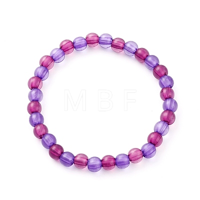 Transparent Acrylic Round Beads Stretch Bracelets for Kids BJEW-JB06505-1