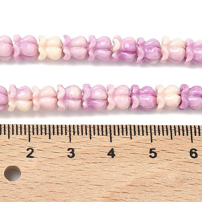 Synthetic Coral Dyed Carved Beads Strands SHEL-G023-01B-1