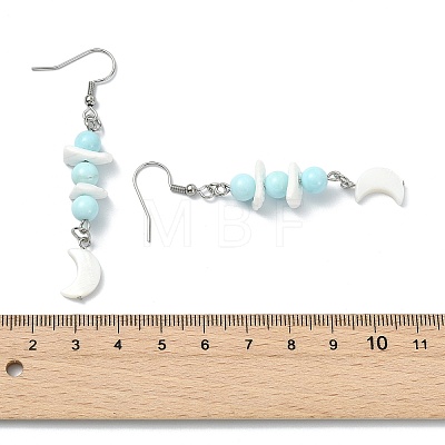 Natural Freshwater Shell and Howlite Dangle Earrings EJEW-JE07169-1