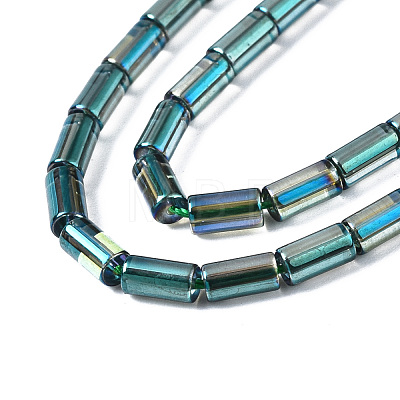 Electroplate Transparent Glass Beads Strands EGLA-T023-02-F04-1