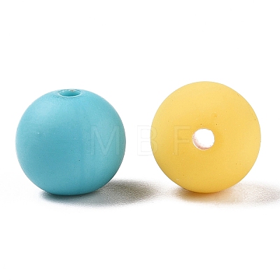 Rubberized Style Imitated Silicone Acrylic Beads MACR-T048-01C-10-1