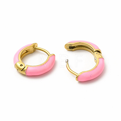 Ion Plating(IP) Enamel Hoop Earrings EJEW-G344-02G-06-1