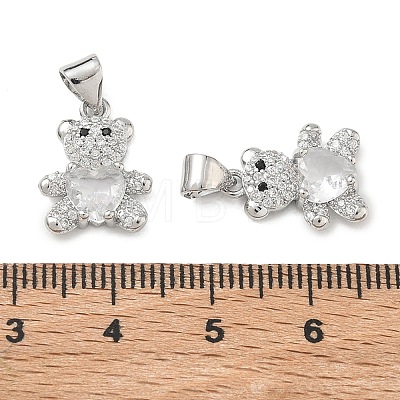 Brass Micro Pave Cubic Zirconia Charms KK-K351-69P-01-1