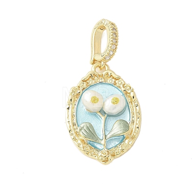 Brass Enamel Pendants LS-KK-F886-03G-08-1