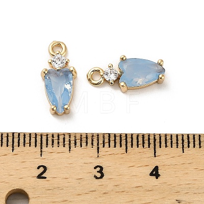 Brass Micro Pave Cubic Zirconia Pendants KK-P301-02G-03-1