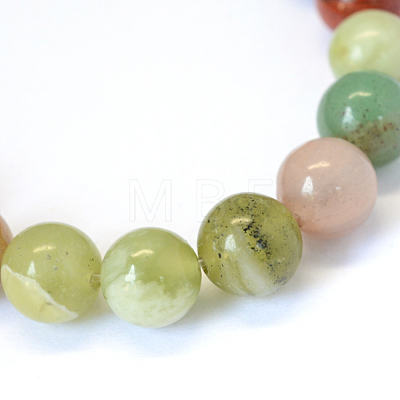 Natural Mixed Stone Round Bead Strands X-G-E334-8mm-23-1