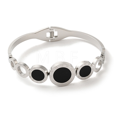 Adjustable 304 Stainless Steel Bangles for Women BJEW-F474-02P-1