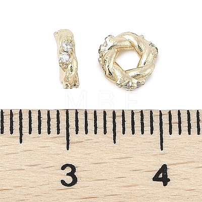 Brass Micro Pave Cubic Zirconia Beads KK-K297-49KCG-1