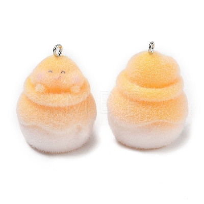 Flocking Opaque Resin Pendants RESI-F064-A17-1