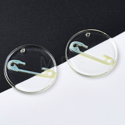 Transparent Resin Pendants RESI-N030-005C-1