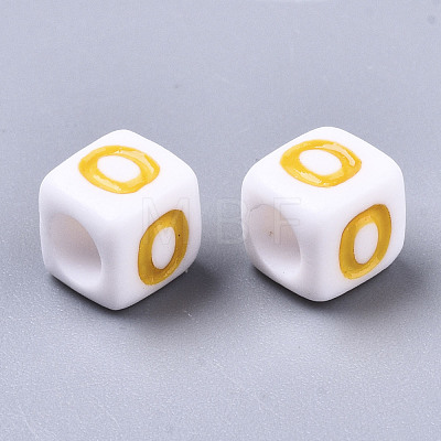 Opaque White Acrylic Beads SACR-R252-02O-1