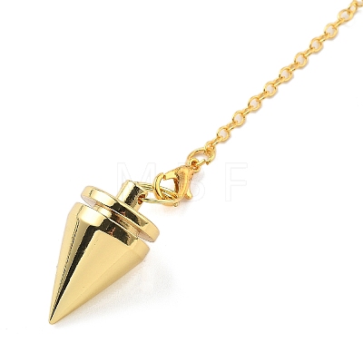 Brass Dowsing Pendulum Big Pointed Cone Pendants KK-H491-05G-1