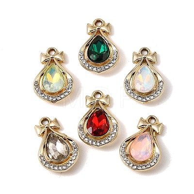 UV Plating Alloy Glass Pendants FIND-K032-27G-1