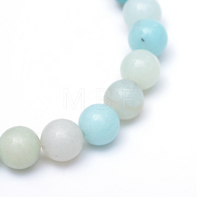 Round Natural Grade A Amazonite Bead Strands X-G-R345-8mm-16-1