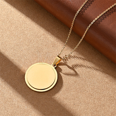 201 Stainless Steel Geometric Pendant Necklaces WGD60F5-06-1