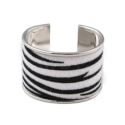 Alloy PU Open Cuff Bangles Bangles BJEW-U014-01P-02-1