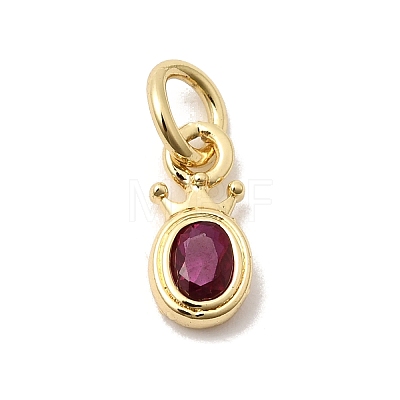 Brass Cubic Zirconia Charms KK-G554-01A-04-1