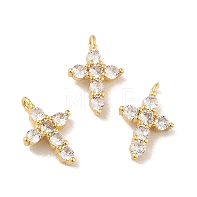 Brass Micro Pave Cubic Zirconia Pendants KK-B059-18G-1