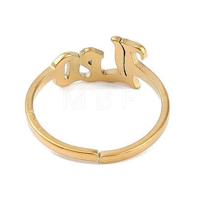 Ion Plating(IP) 304 Stainless Steel Constellation Open Cuff Ring for Women RJEW-C097-01G-02-1