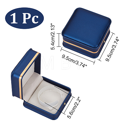 Square PU Leather Bangle Boxes LBOX-WH0004-01-1
