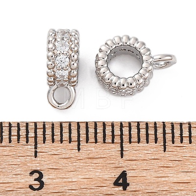 Brass Micro Pave Cubic Zirconia Spacer Beads KK-Z084-04P-1