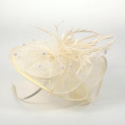 Elegant White Fascinators UK for Weddings OHAR-S170-06-1