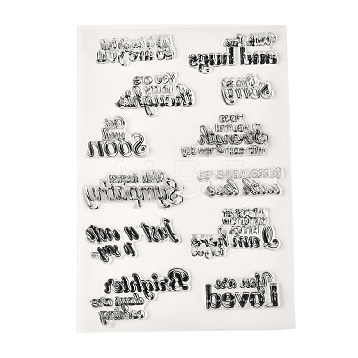 TPR Words Transparent Stamps DIY-G034-01J-1