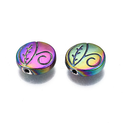 Rack Plating Rainbow Color Alloy Beads PALLOY-S180-361-1