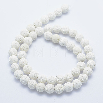Synthetic Lava Rock Beads Strands G-F549-8mm-B14-1