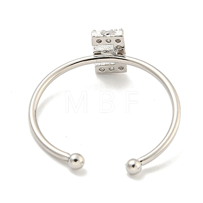 Rack Plating Brass Open Cuff Rings for Women RJEW-F162-02P-E-1