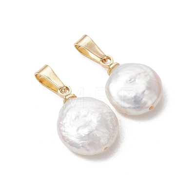 Natural Baroque Pearl Keshi Pearl Pendants PALLOY-JF05373-1