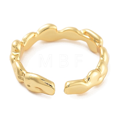 Rack Plating Brass Open Cuff Rings for Women RJEW-Z059-20G-1