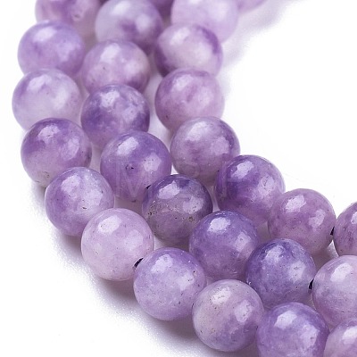 Natural Lepidolite/Purple Mica Stone Beads Strands G-K410-06-8mm-1