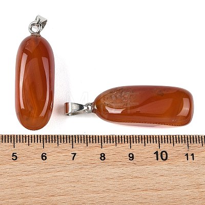 Natural Carnelian Tumbled Stone Pendants GG-K002-06P-1