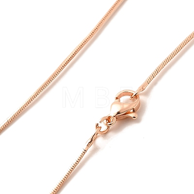 1mm Rack Plating Brass Square Snake Chain Necklaces for Women Men MAK-L044-18RG-1