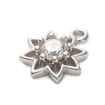 925 Sterling Silver Clear Cubic Zirconia Star Charms STER-U009-06P-1