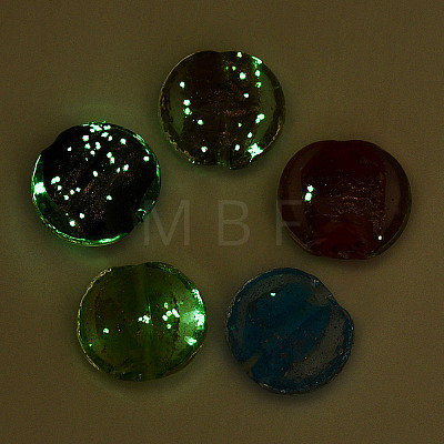 Luminous Handmade Gold Sand Lampwork Beads FOIL-T006-02-1