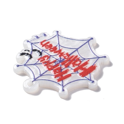 Halloween Style Printed Acrylic Pendants OACR-O004-02B-1