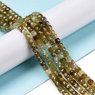 Natural Green Garnet Beads Strands G-C009-B02-1