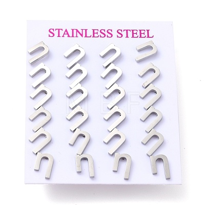 Tarnish Resistant 304 Stainless Steel Greek Alphabet Stud Earrings STAS-D007-07P-03-1