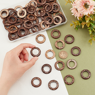   80Pcs Coconut Connector Charms COCO-PH0001-02-1