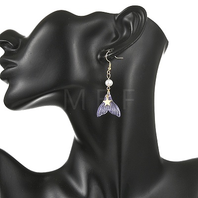 Glass Dangle Earrings EJEW-JE07309-1
