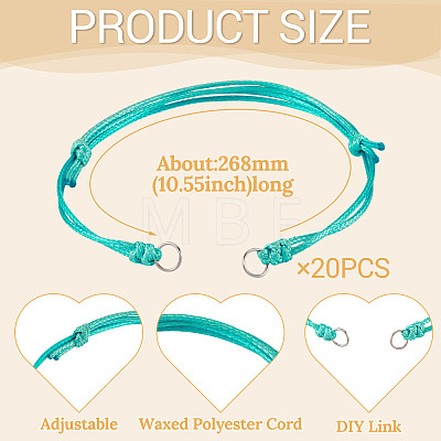 20Pcs Waxed Polyester Cord Bracelet Making AJEW-TAC00084-1