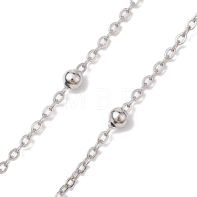 Flower Handmade Acrylic Imitation Pearl Beaded Link Chain AJEW-JB01208-02-1